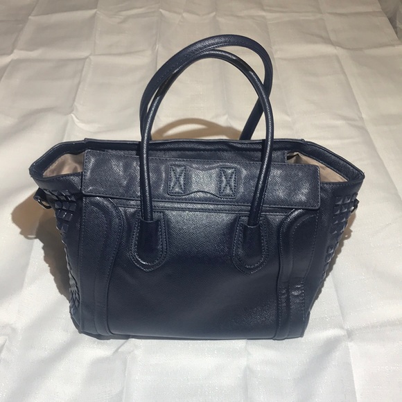 Textured Leather Handbag with Rivets - Picture 3 of 3